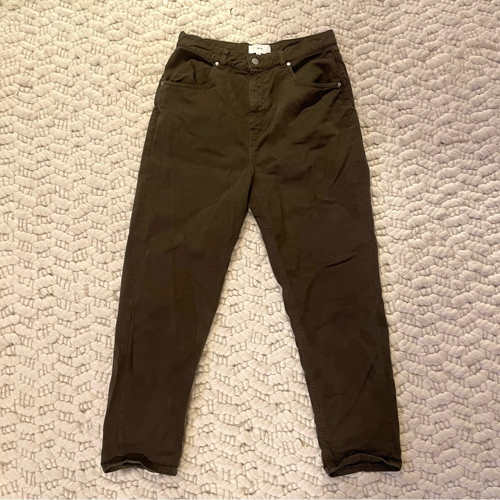 Kotn High-Waisted Tapered Trouser, Khaki Green, 8